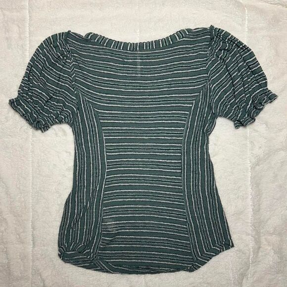 Free People Women's Green and Blue Blouse - Picture 4 of 4